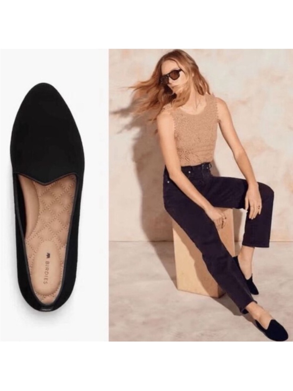 NEW Birdies The Huron Black Suede Loafers Flats - 7.5